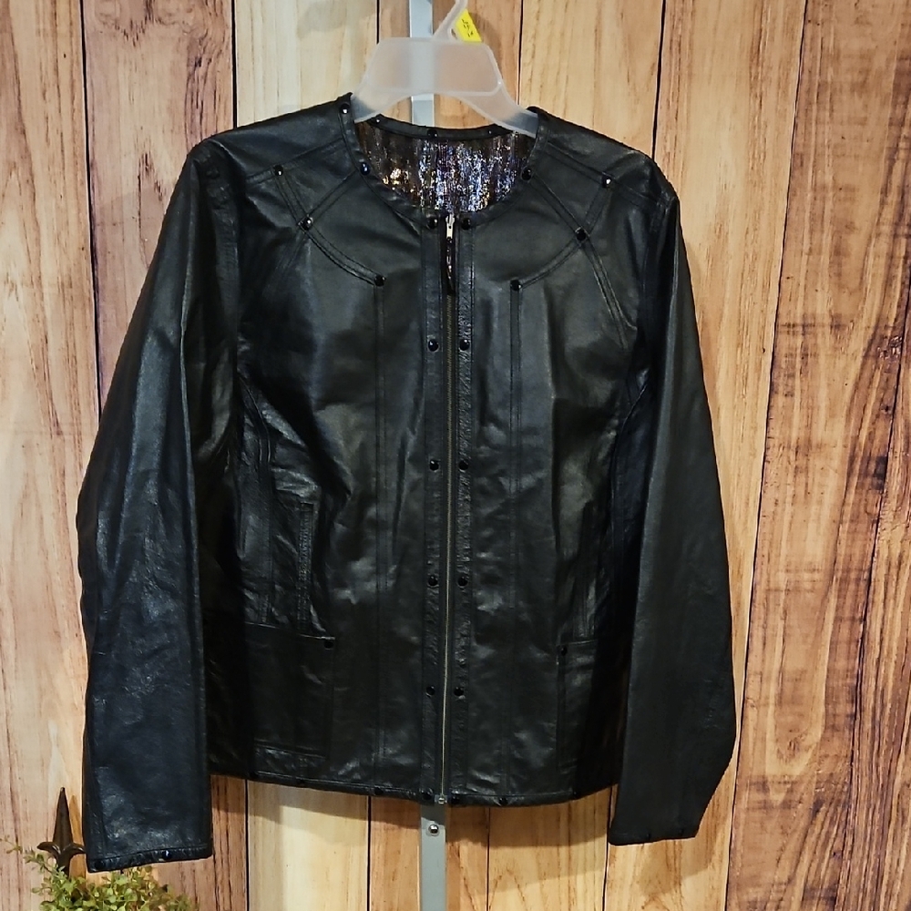 Chico Black Leather Jacket, reversible